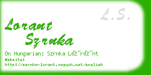 lorant szrnka business card